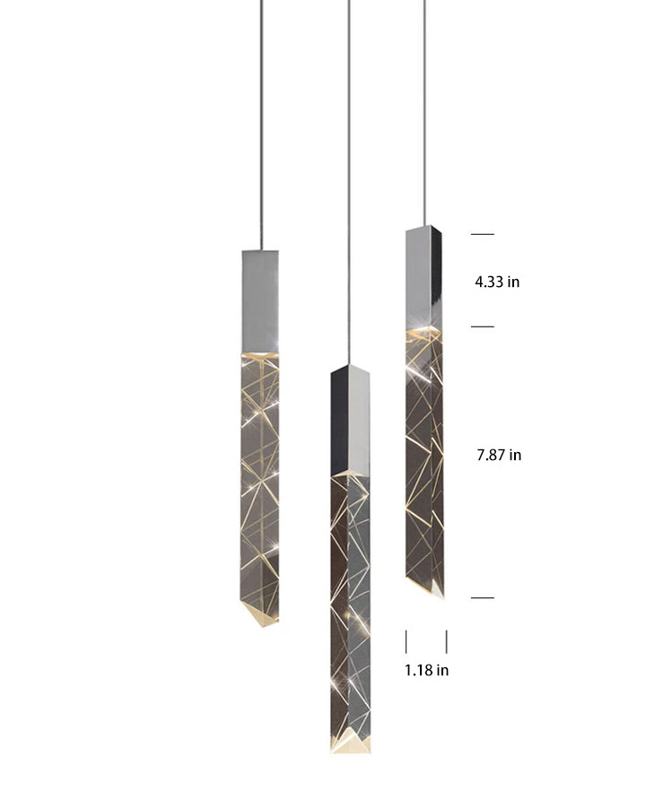 Icicle Cluster Pendant Light | Crystal Chrome LED | Aurorae