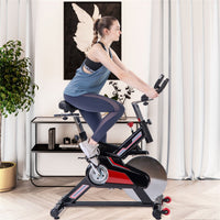 Thumbnail for Indoor Cycling Exercise Bike Belt Drive Stationary Bicycle