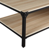 Thumbnail for Industrial Coffee Table for Living Room | Wood Look Accent Furniture