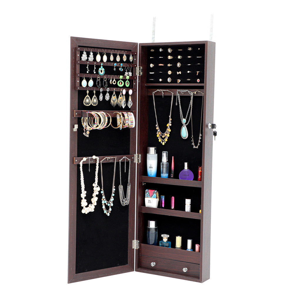 Jewelry Storage Mirror Pendant Cabinet in Brown – AURORAE