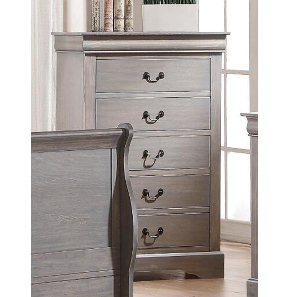 Louis Philippe III Chest in Antique Gray