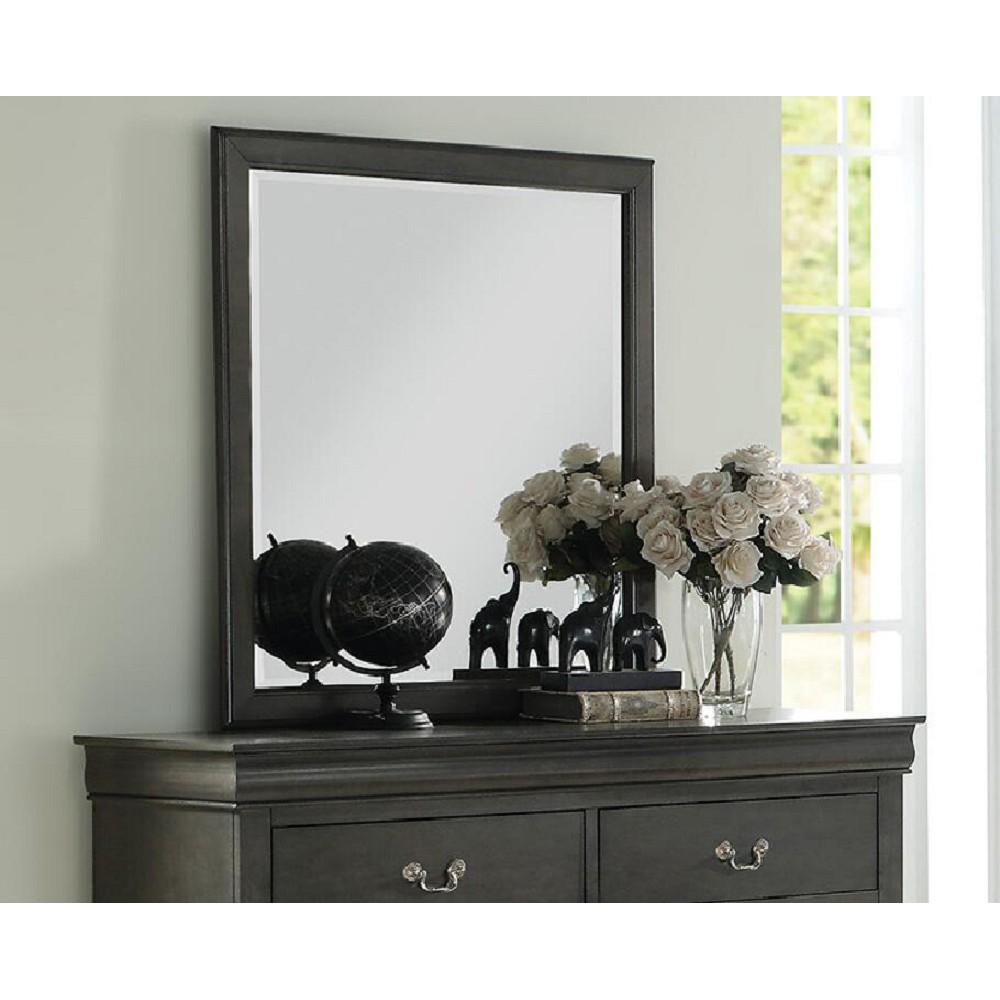 Louis Philippe Mirror in Dark Gray