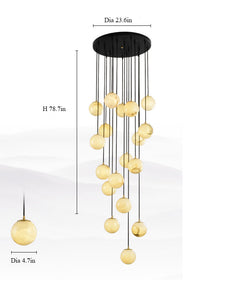 modern stairwell chandelier