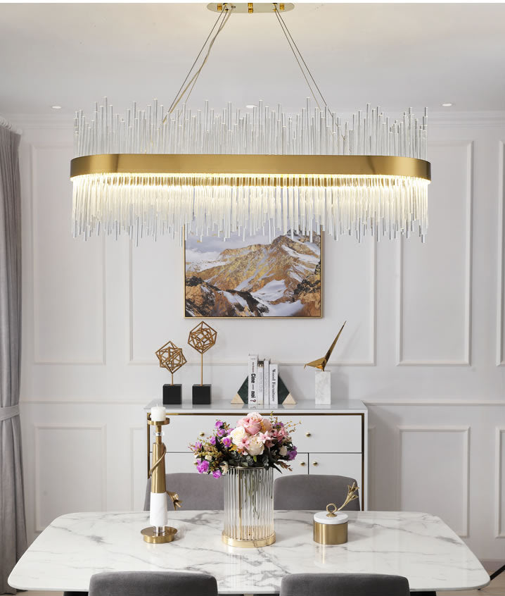 Modern Crystal Round Chandelier | Gold LED | Aurorae