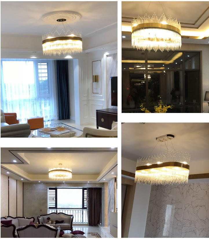 Modern Crystal Round Chandelier | Gold LED | Aurorae