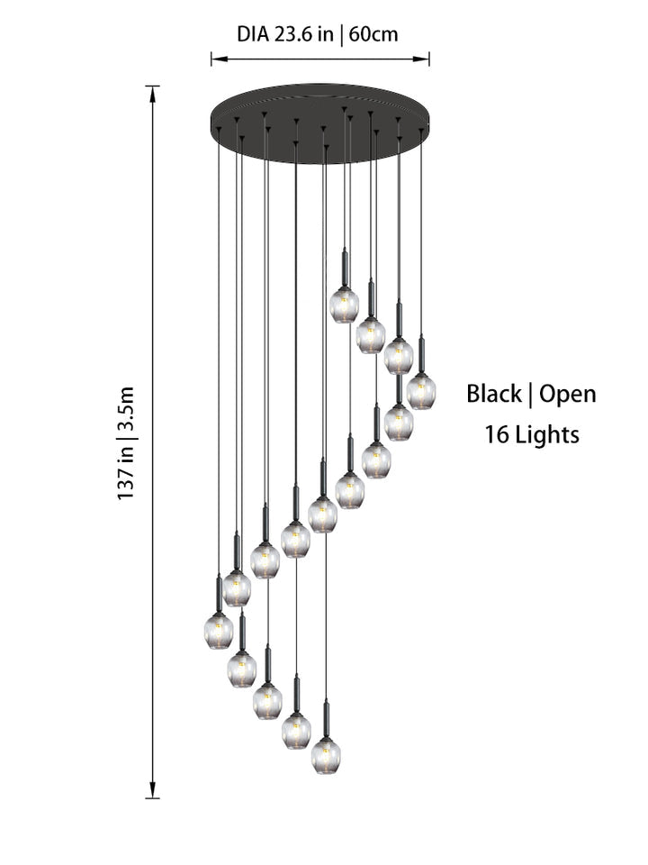 Modern Glass Globe Chandelier | Dimmable LED | Aurorae