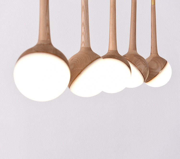 Modern Gourd Hanging Light | Wooden LED Pendant | Aurorae