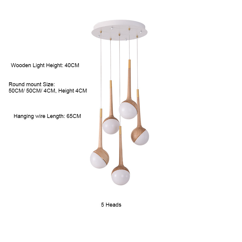 Modern Gourd Hanging Light | Wooden LED Pendant | Aurorae
