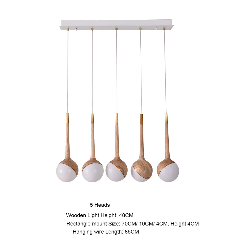 Modern Gourd Hanging Light | Wooden LED Pendant | Aurorae