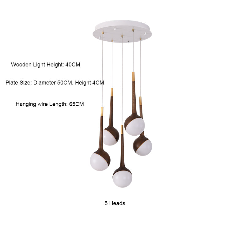 Modern Gourd Hanging Light | Wooden LED Pendant | Aurorae