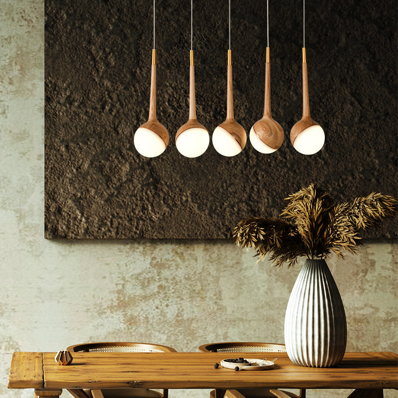 Modern Gourd Hanging Light | Wooden LED Pendant | Aurorae