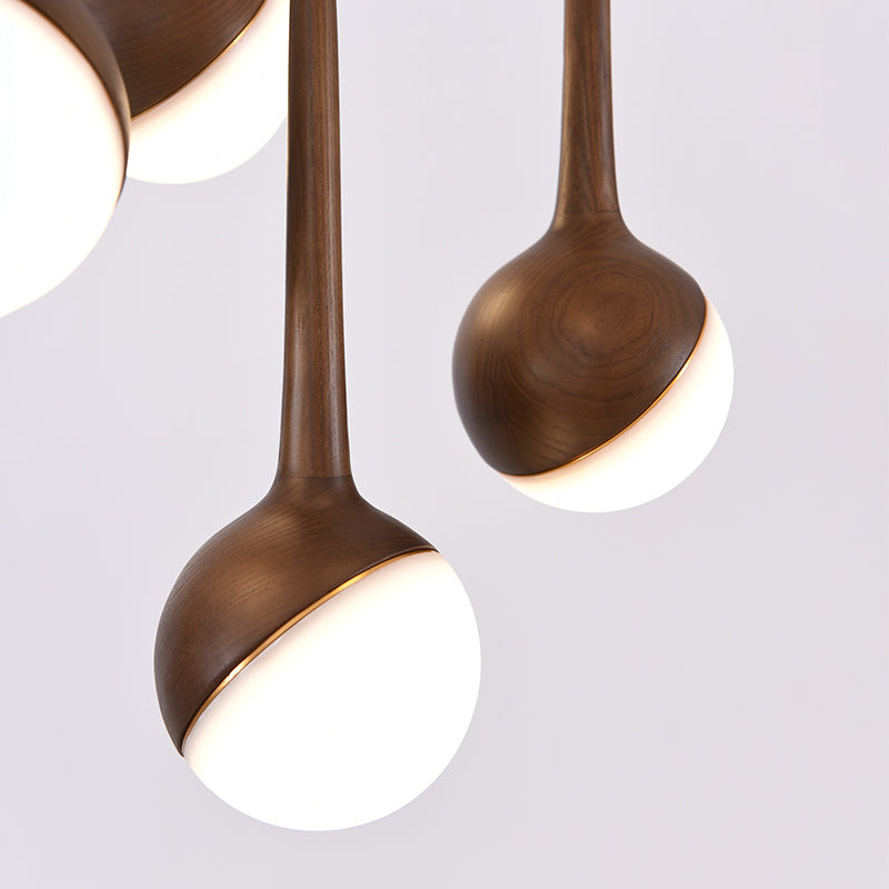 Modern Gourd Hanging Light | Wooden LED Pendant | Aurorae