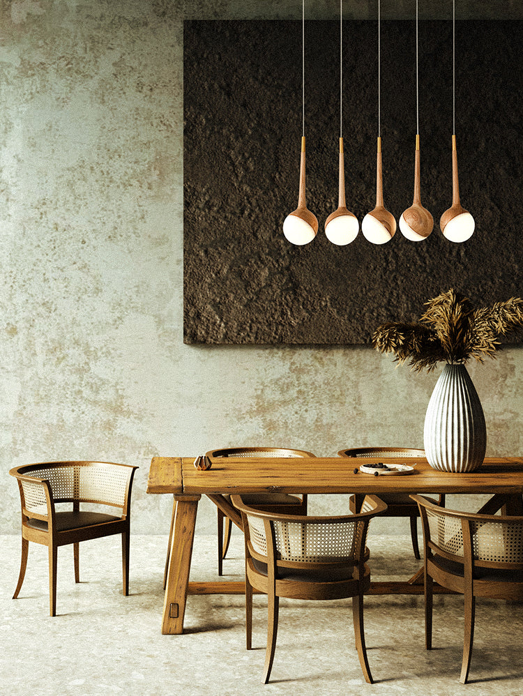 Modern Gourd Hanging Light | Wooden LED Pendant | Aurorae