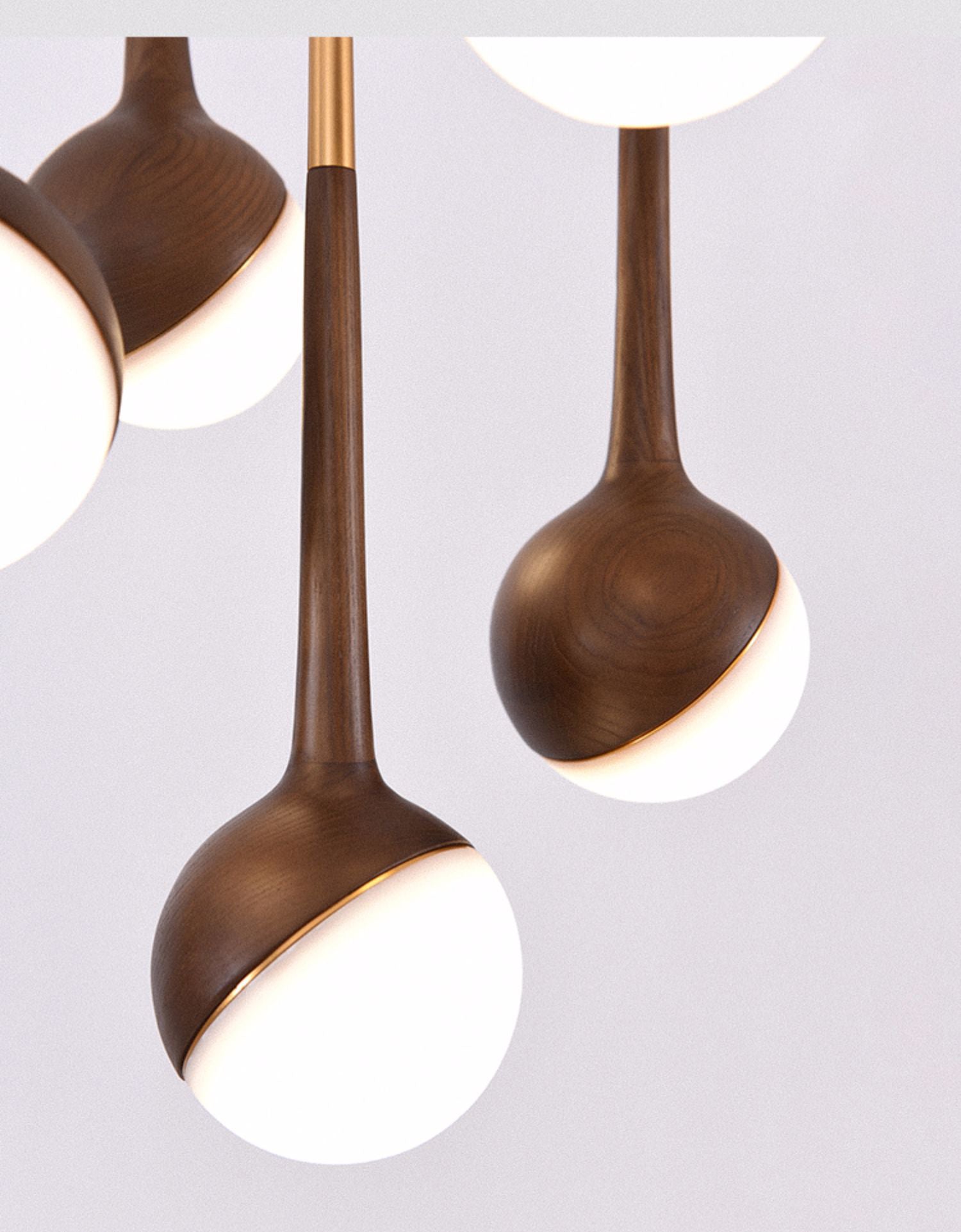 Modern Gourd Hanging Light | Wooden LED Pendant | Aurorae