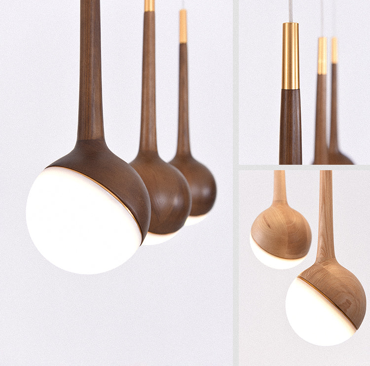 Modern Gourd Hanging Light | Wooden LED Pendant | Aurorae