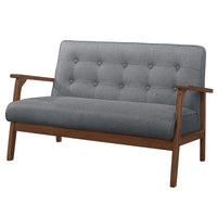 Thumbnail for Modern Solid Loveseat Sofa Upholstered Fabric 2-Seat Couch Dark Gray