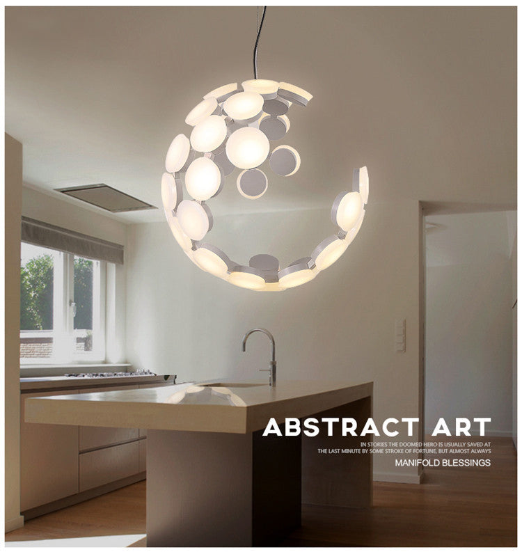 Moon LED Chandelier | Modern Industrial Ring | Aurorae