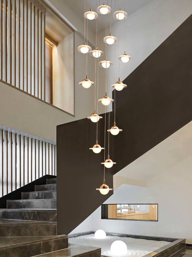 Multi-Light Glass Pendant | Brass Hand-Blown | Aurorae