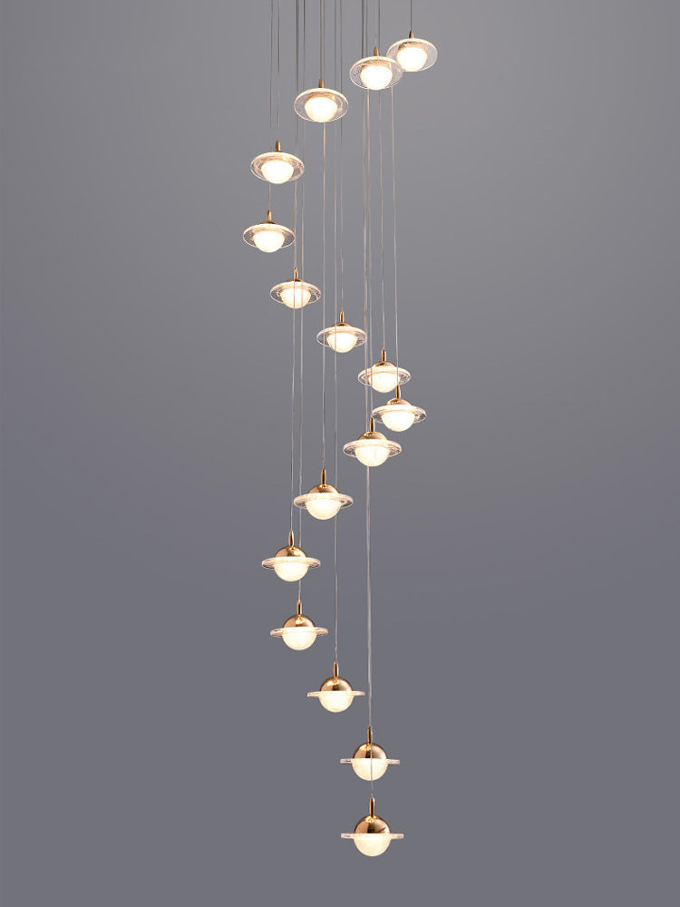 Multi-Light Glass Pendant | Brass Hand-Blown | Aurorae