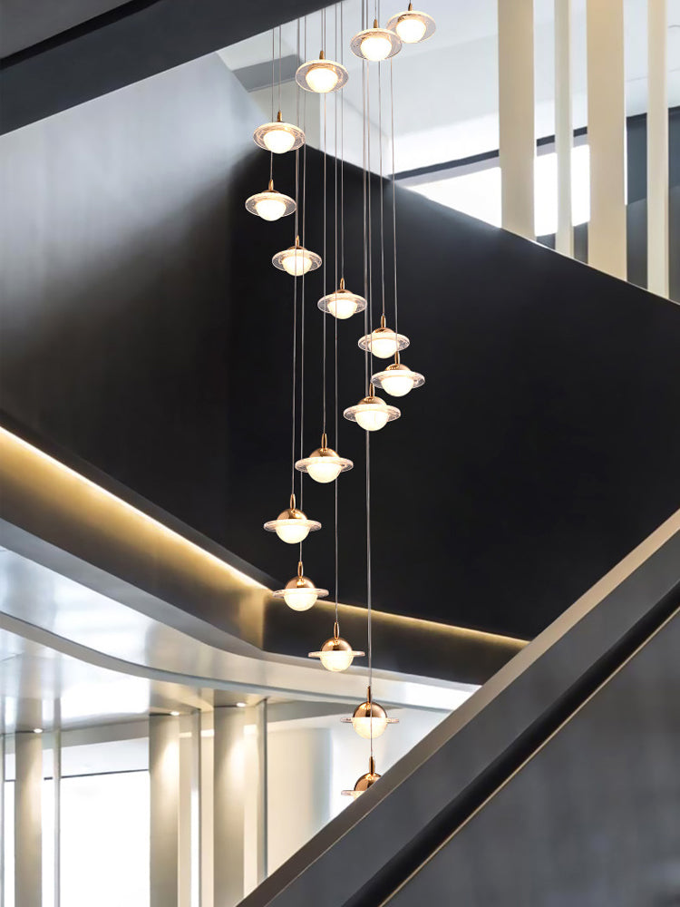 Multi-Light Glass Pendant | Brass Hand-Blown | Aurorae