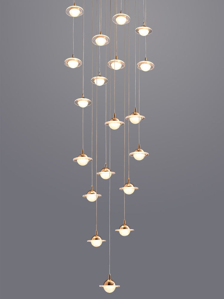 Multi-Light Glass Pendant | Brass Hand-Blown | Aurorae