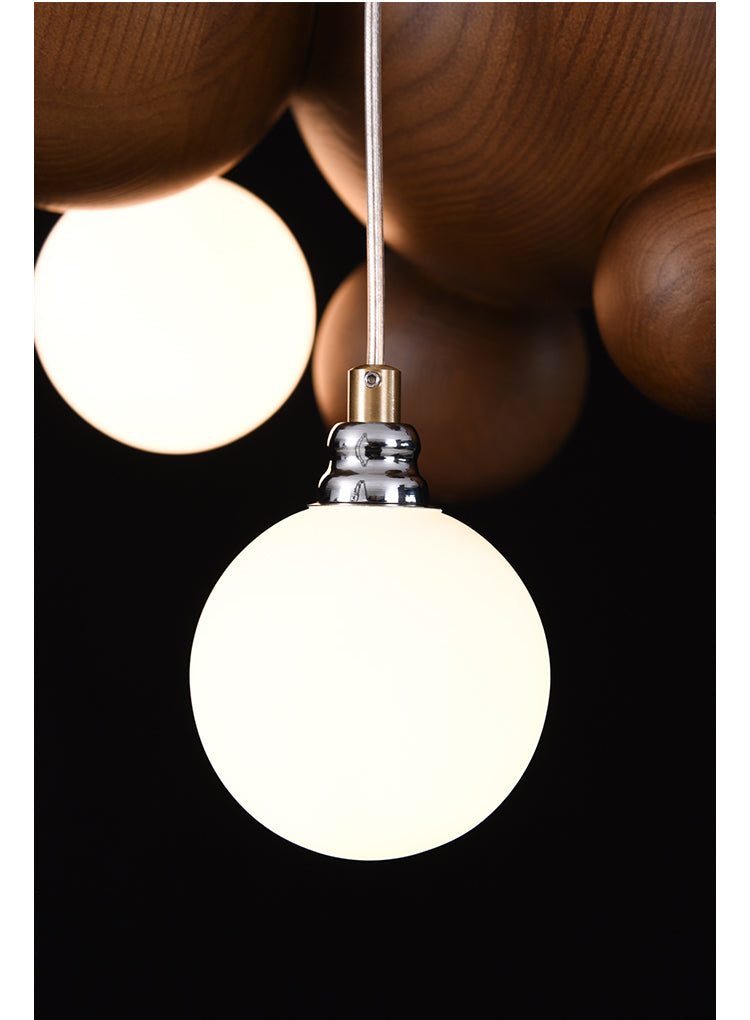 Orb Wooden Pendant Lamp | Sculptural Round LED | Aurorae