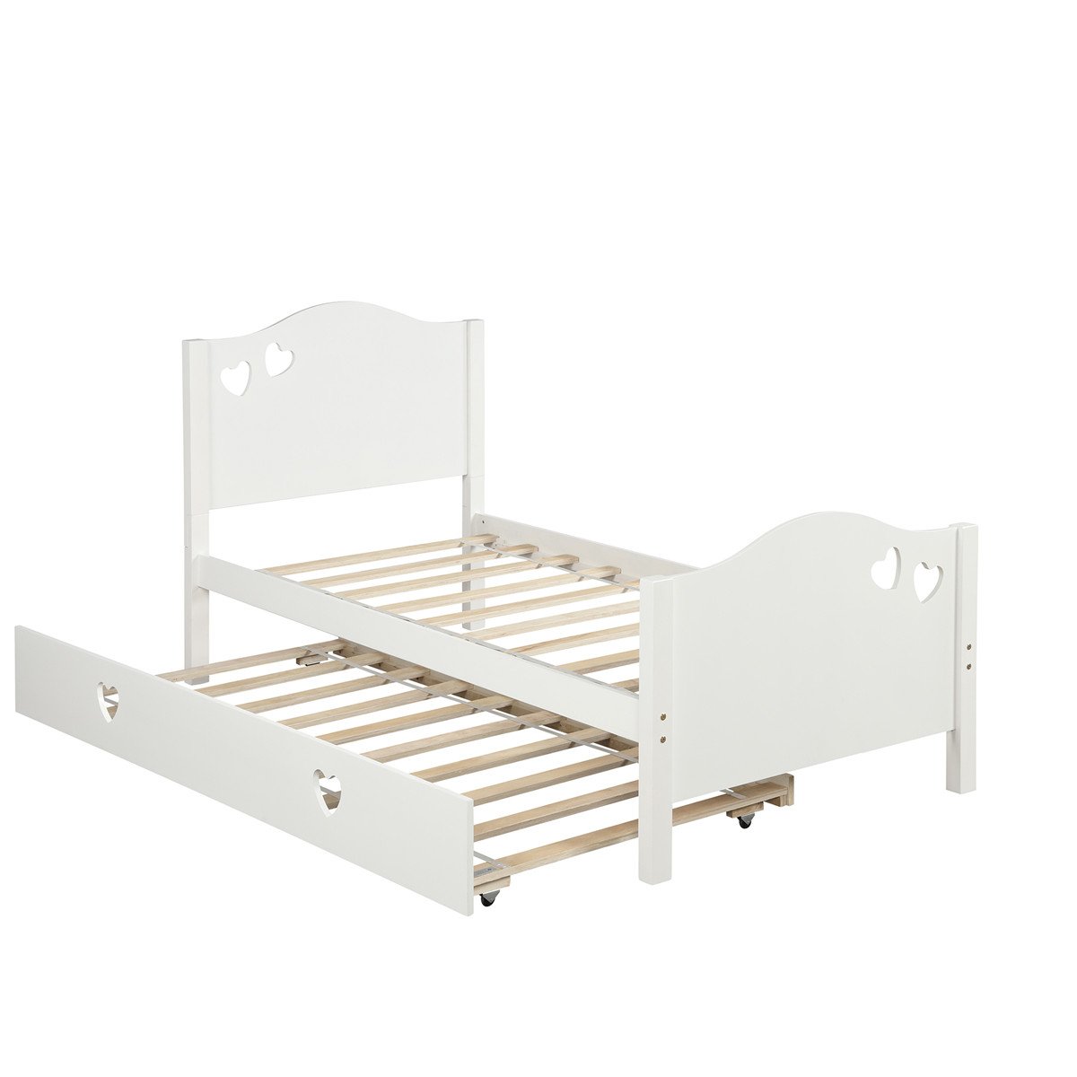 Platform Bed With Trundle | Loving Shape | White