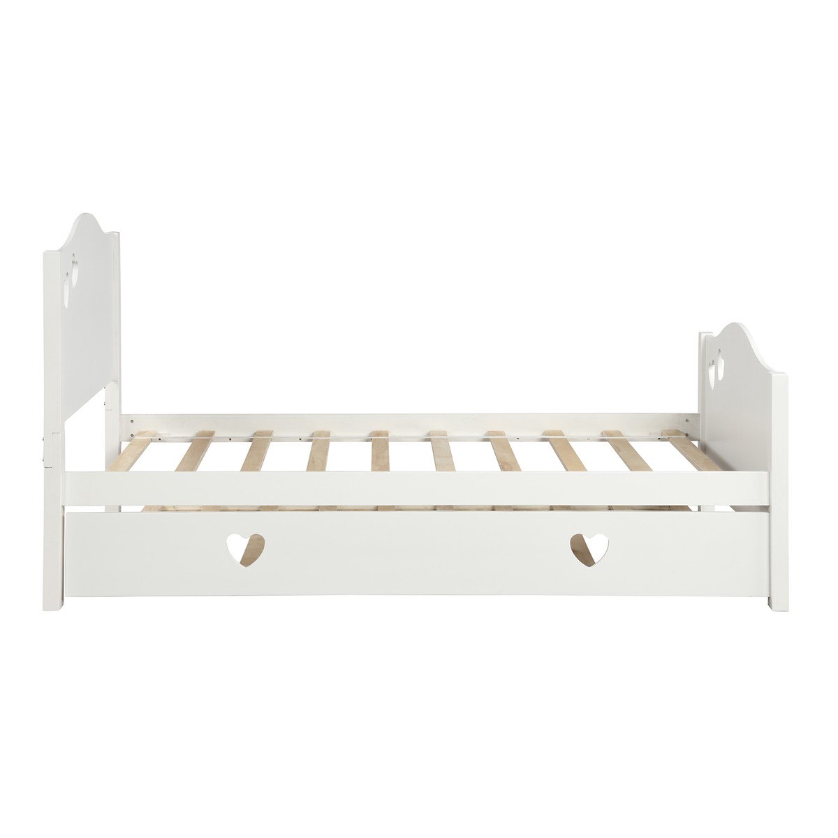 Platform Bed With Trundle | Loving Shape | White