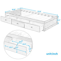 Platform Storage Bed with 3 Drawers Storage Twin Size – AURORAE