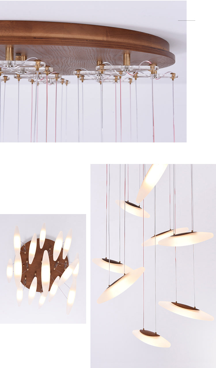 Postmodern Wooden Chandelier | Natural Luxury LED | Aurorae