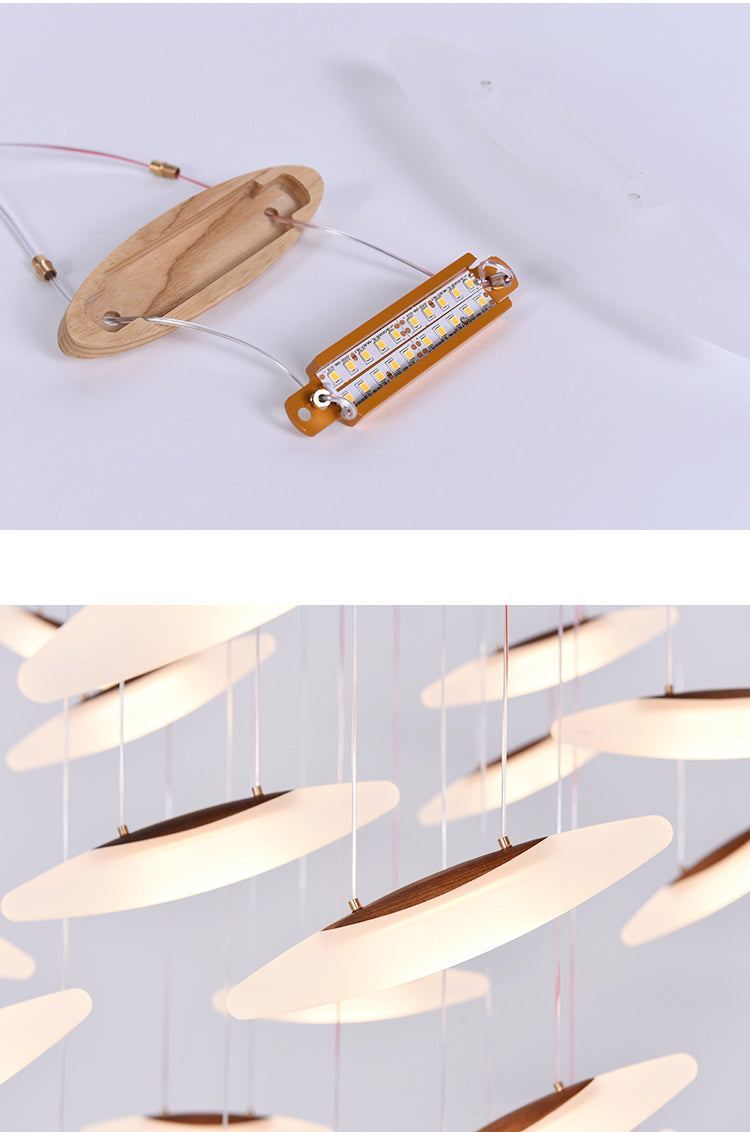Postmodern Wooden Chandelier | Natural Luxury LED | Aurorae