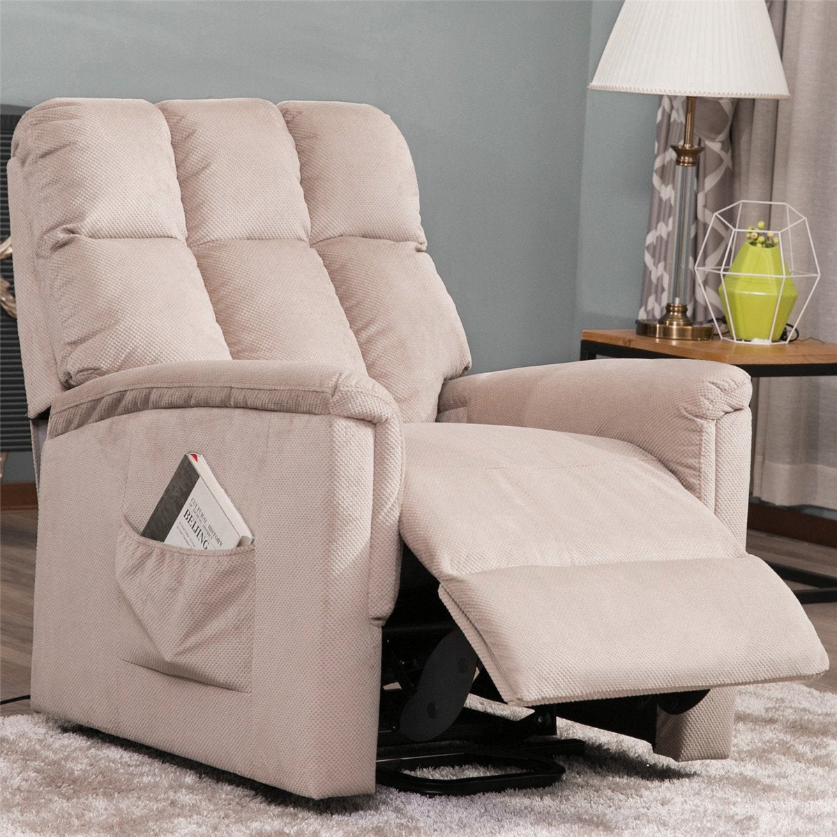 Power Lift Chair Soft Fabric Recliner Lounge Living Room Sofa with Remote Control