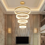 Indoor Round Chandelier | Crystal Brass Compact LED | Aurorae