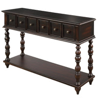 Thumbnail for Rustic Console Sofa Table Antique-inspired Design with two Exquisite Drawers and Bottom Shelf