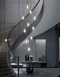 Thumbnail for modern crystal pendant light for staircase