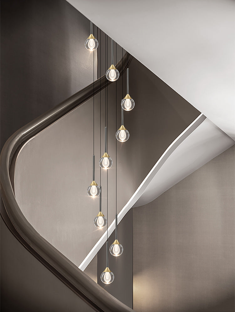 Ethereal Cascade crystal pendant adding a touch of luxury to a stylish home.