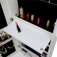 Thumbnail for Simple Jewelry Storage Mirror Cabinet in White With LED Lights