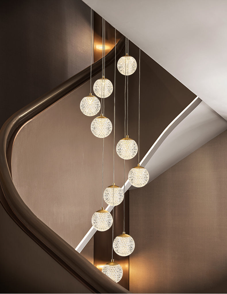 Sparkling LED Chandelier | Glass & Brass Modern | Aurorae