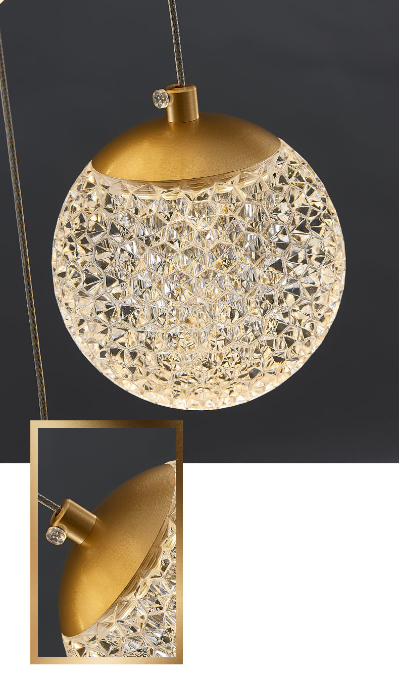 Sparkling LED Chandelier | Glass & Brass Modern | Aurorae