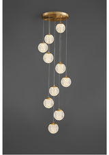 Sparkling LED Chandelier | Glass & Brass Modern | Aurorae