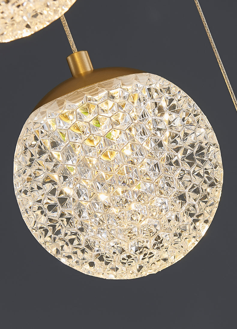 Sparkling LED Chandelier | Glass & Brass Modern | Aurorae