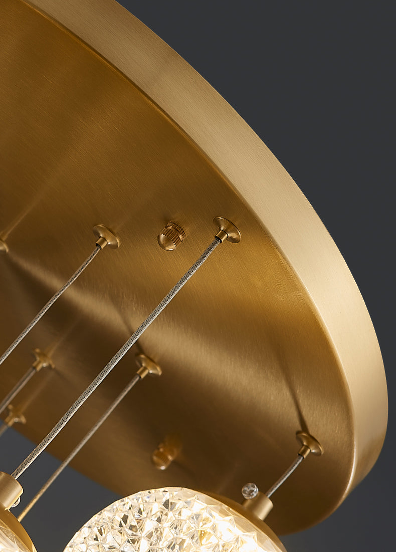 Sparkling LED Chandelier | Glass & Brass Modern | Aurorae