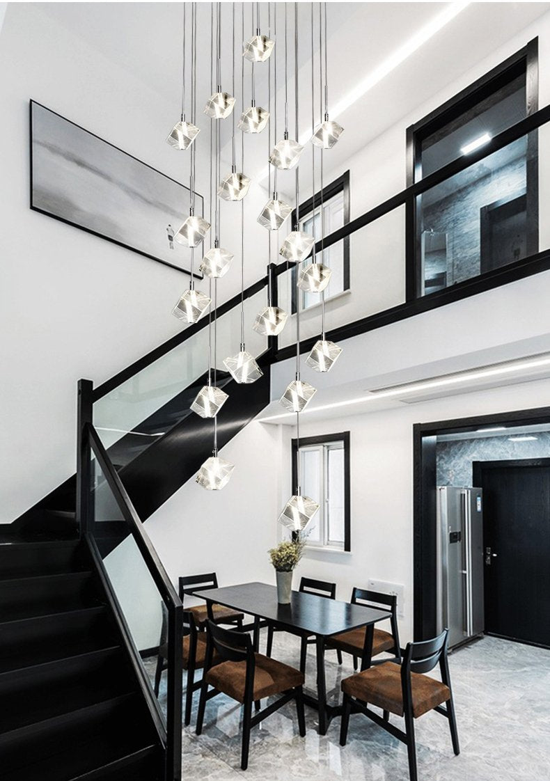 round chandelier lighting in white lighting
