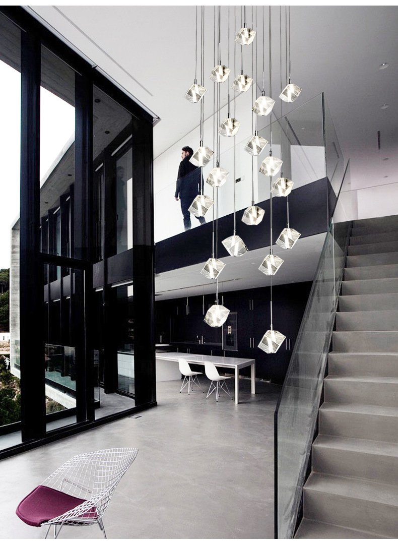 crystal pendants chandelier for high ceiling