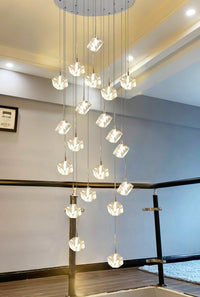 Thumbnail for crystal chandelier lighting with multi pendants