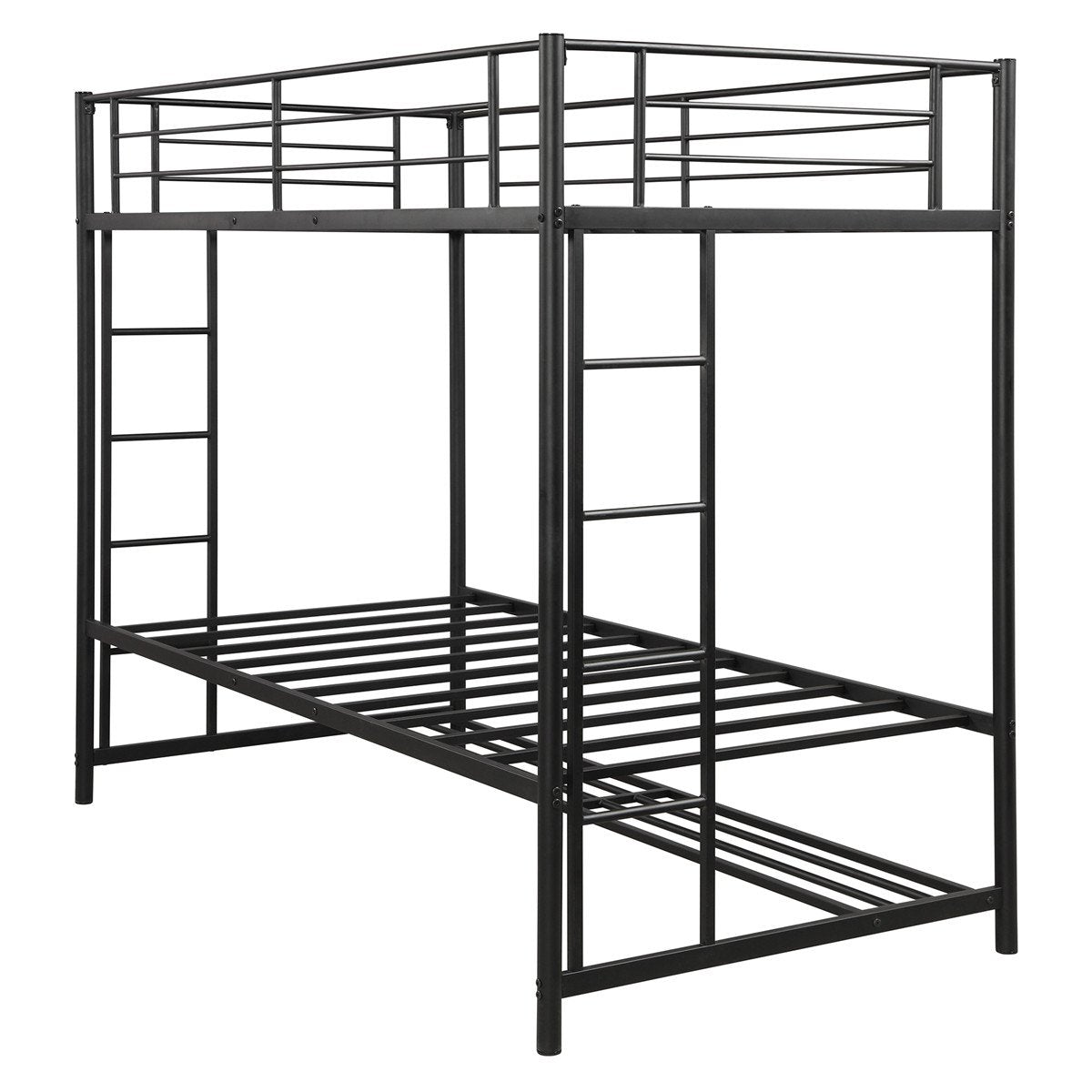Twin Over Twin Bunk Bed with Storage Black