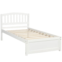 Thumbnail for Twin Platform Storage Bed Wood Bed Frame with Two Drawers and Headboard White