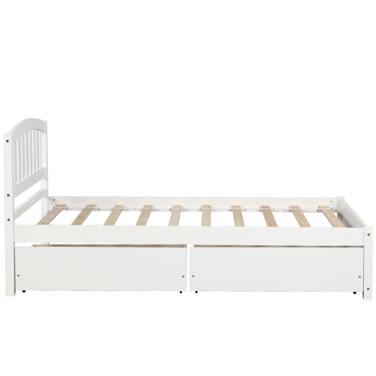 Twin Platform Storage Bed Wood Bed Frame with Two Drawers and Headboar ...