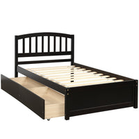 Thumbnail for Twin Platform Storage Bed Wood Bed Frame with Two Drawers and Headboard