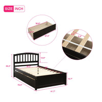 Thumbnail for Twin Platform Storage Bed Wood Bed Frame with Two Drawers and Headboard